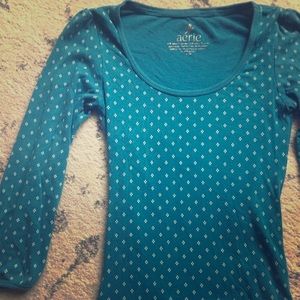 Teal Aerie 3/4 Sleeve Shirt